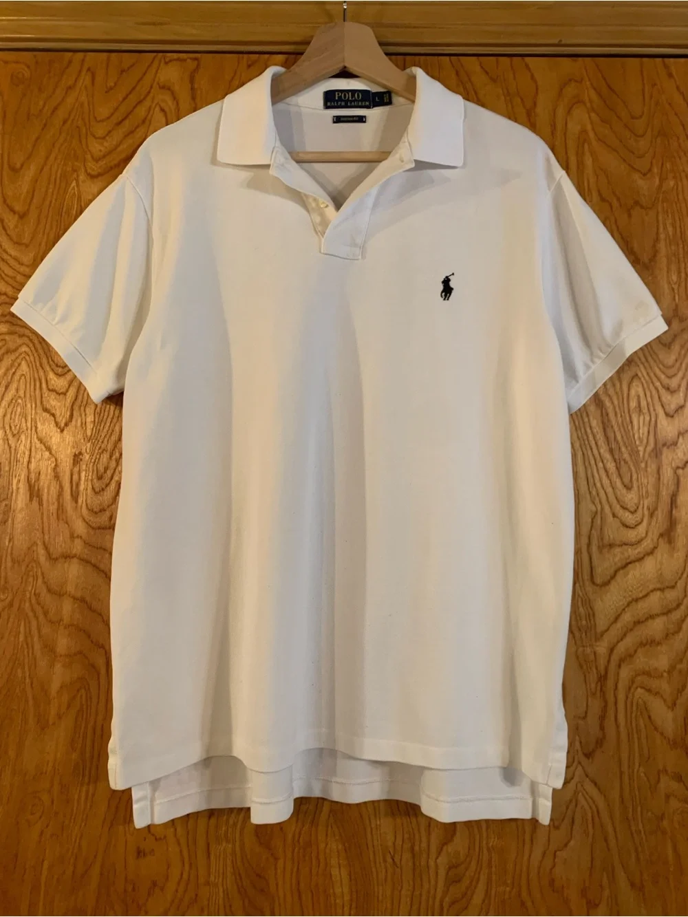 Ralph Lauren Men's Polo Shirt in White with Navy Logo